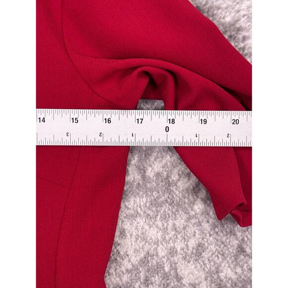 MM LaFleur The Emily Dress 4 Womens Red Tailored Fit 3/4 Sleeve Square Neck - Picture 5 of 10